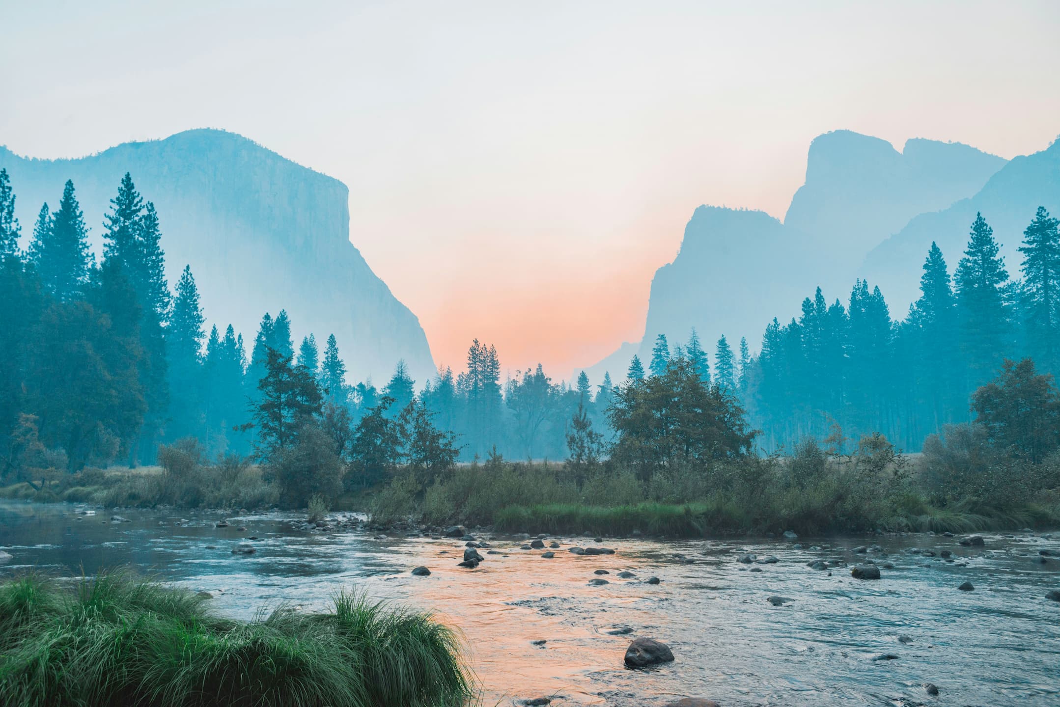 Serene landscape with yoga atmosphere